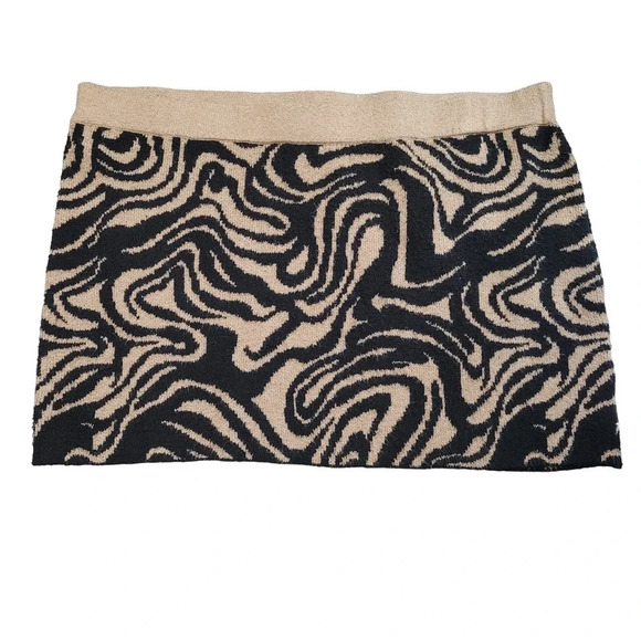 BP Women's Safari Swirl Sweater Skirt 4X Multicolor Knit Stretch Animal Print - Picture 1 of 8